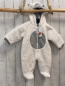 Preview: neu Boboli Plüschoverall Gr. 62  weiß grau Kapuze mit Gesicht und Ohren