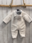 Preview: neu Boboli Plüschoverall Gr. 62  weiß grau Kapuze mit Gesicht und Ohren