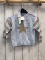 Preview: Boboli neu Pullover Gr. 80  hellblau beige Streifen + Stern Strick