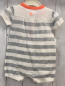 Preview: 2tlg Boboli neu Playsuit + Beutel Gr. 68  grau weiß gestreift orange Bund & Herzen Strick