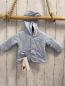 Preview: Boboli neu Wendesweatjacke Gr. 62  hellblau + hellblau weiß gestreift Kapuze