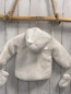 Preview: 2tlg Boboli neu Plüschjacke + Handschuhe Gr. 74  weiß Kapuze mit Ohren