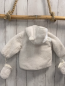 Preview: 2tlg Boboli neu Plüschjacke + Handschuhe Gr. 68  weiß Kapuze mit Ohren