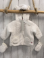 Preview: 2tlg Boboli neu Plüschjacke + Handschuhe Gr. 68  weiß Kapuze mit Ohren