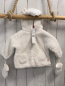 Preview: 2tlg Boboli neu Plüschjacke + Handschuhe Gr. 68  weiß Kapuze mit Ohren