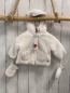 Preview: 2tlg Boboli neu Plüschjacke + Handschuhe Gr. 56  weiß Kapuze mit Ohren