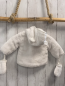 Preview: 2tlg Boboli neu Plüschjacke + Handschuhe Gr. 62  weiß Kapuze mit Ohren