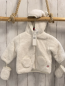 Preview: 2tlg Boboli neu Plüschjacke + Handschuhe Gr. 74  weiß Kapuze mit Ohren
