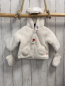 Preview: 2tlg Boboli neu Plüschjacke + Handschuhe Gr. 68  weiß Kapuze mit Ohren