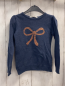 Preview: H&M  Pullover  Gr. 110  blau Strick braun Glitzerschleife 