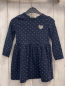 Preview: H&M Kleid  Gr. 98  blau weiße Punkte silber Glitzerherz 