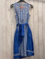 Preview: 2tlg  Trachtenkleid + Schürze  Gr. 34  blau weiß kariert + blau mit Borte mit Edelweiß 