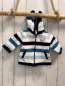Preview: Steiff Sweatjacke Gr. 62  blau hellblau weiß gestreift