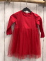 Preview: H&M  kleid  Gr. 80  rot Tüllüberrock mit silber Glitzerpunkten 