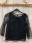 Preview: H&M  Bluse  Gr. 140  schwarz mit Netzüberbluse mit Punkten 