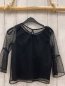 Preview: H&M  Bluse  Gr. 140  schwarz mit Netzüberbluse mit Punkten 