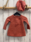 Preview: 2tlg Rachel Zoe  Kleid + Mütze  Gr. 62  rost Strick Rosetten 