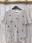 Preview: Only  T-Shirt  Gr. 158  weiß schwarze Streifen rosa goldene Pailettenblumen 