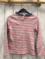 Preview: Okaidi  Langarmshirt  Gr. 128  hellgrau rote Streifen grauer Kragen + Stern 