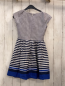 Preview:   Kleid  Gr. 134  blau weiße Streifen + blauer Saum 