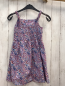 Preview: Mango  Kleid  Gr. 140  weiß blau weinroter Ornamentdruck gesmoktes Oberteil 