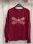 Preview: Okaidi  Langarmshirt  Gr. 140  rot Libelle mit Bllumen+ golden Glitzer 