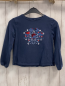 Preview: Okaidi  Langarmshirt  Gr. 128  blau Blumen mit Pailetten 