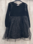 Preview: H&M  Kleid Gr. 122  schwarz Strickoberteil Tüllrüschen an den Schultern Tüllrüschenrock mit silber Glitzerpunkten 