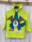 Preview: Infinity Kids  Langarmshirt Gr. 128  hellgrün Kapuze Drache 