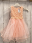 Preview: Pretty Baby  Kleid  Gr. 86  lachs weiße Stickerei Rosetten mit Steinen Tüllüberrock