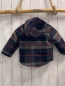 Preview: Obaibi Jacke  Gr. 80  blau grau rot kariret wolloptik Kapuze Knebelknöpfe 