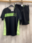 Preview: 2ltg Manguun Sportset  Gr. 152  schwarz hellgrün mit Netz + Streifen 