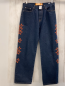 Preview: Baggy  Hose  Gr. 33  blau Jeans orange Sterne + Schrift 