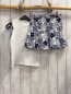 Preview: 2 tlg Sarabanda  T-Shirt + Rock  Gr. 122  weiß + blau hellblaue Blumen Pailettenherzen 