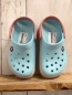Preview: Crocs  Gummischuhe  Gr. 29  hellblau rosa Riemen weiß rosa Sohle