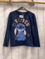 Preview:   Langarmshirt  Gr. 128  blau Stitch goldene Pailettnschrift 