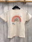 Preview:   T-Shirt Gr. 134  creme bunter Bogen mit Pailetten Blumen 