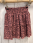 Preview:   Rock Gr. 134  lachs schwarze Blumen gesmokter Bund 