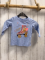 Preview: Name it  Langarmshirt  Gr. 80  hellblau Rollschuhe Schrift mit golden Glitzer 