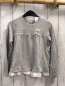 Preview: Steiff  Langarmshirt  Gr. 116  grau weißer Blusensaum + graue Streifen 