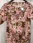 Preview: Boden  Kleid  Gr. 158/164  weiß rosa brauner Druck mit Blättern + Punkten 