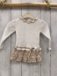 Preview: Mayoral  Kleid  Gr. 74   weiß geripptes Oberteil beige Rock mit weißen Punkten Strick 