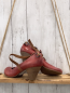 Preview: neu  Schuhe  Gr. 40  weinrot brauner Riemen 