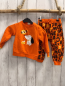 Preview: 2tlg  Pullover + Jogginghose  Gr. 80  orange Hund schwarz gelbe Buchstaben 