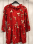 Preview: H&M Kleid  Gr. 128  rot Rehe Rüschenkragen