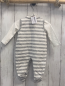 Preview: 2tlg Kanz  Strampler + Langarmshirt  Gr. 56  grau weiße Streifen Igel + weiß 