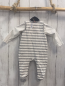 Preview: 2tlg Kanz  Strampler + Langarmshirt  Gr. 68  grau weiße Streifen Igel + weiß 