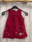 Preview: Bob der Bär  Kleid  Gr. 80  rot Kord gestickte Maus + Blumen 