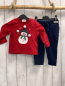 Preview: 2tlg neu  Langarmshirt + Jogginghose  Gr. 80  rot Schneemann + blau 