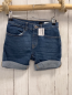 Preview: neu H&M  Shorts  Gr. 116  blau Jeans Umschlag orange Nähte Bund verstellbar